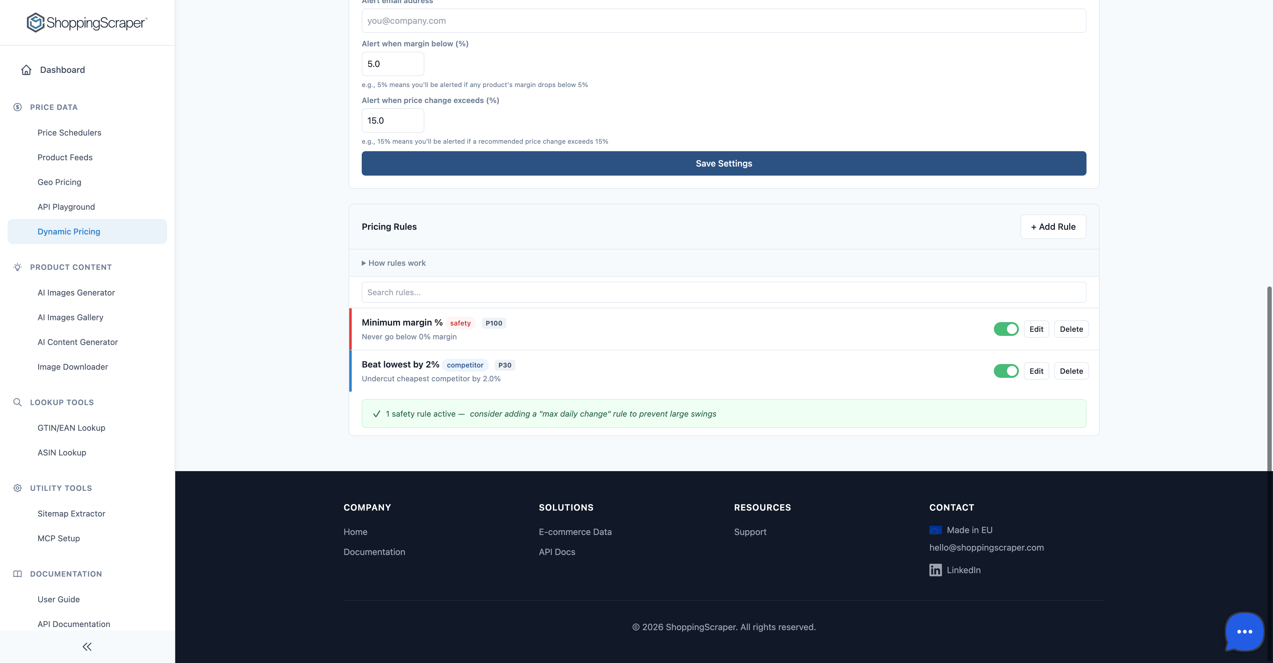 Active Pricing Rules